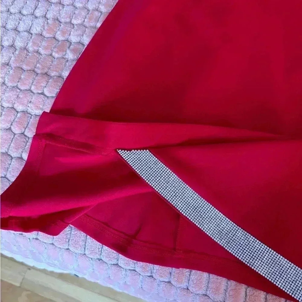 Red Rhinestone BCX Bodycon Dress - Picture 9 of 16